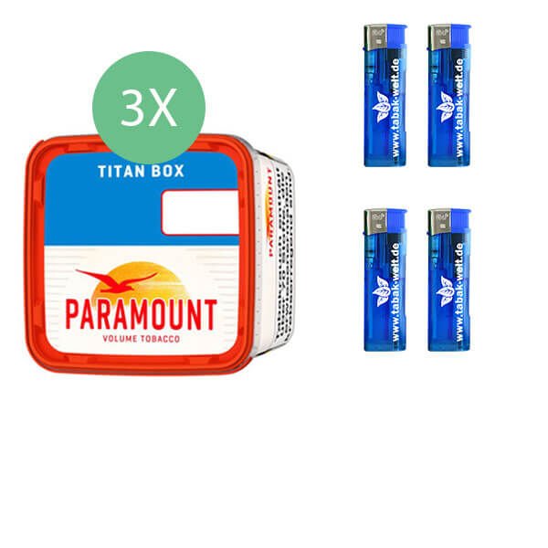 3 x Paramount Titan Box mit 4 x Feuerzeugen