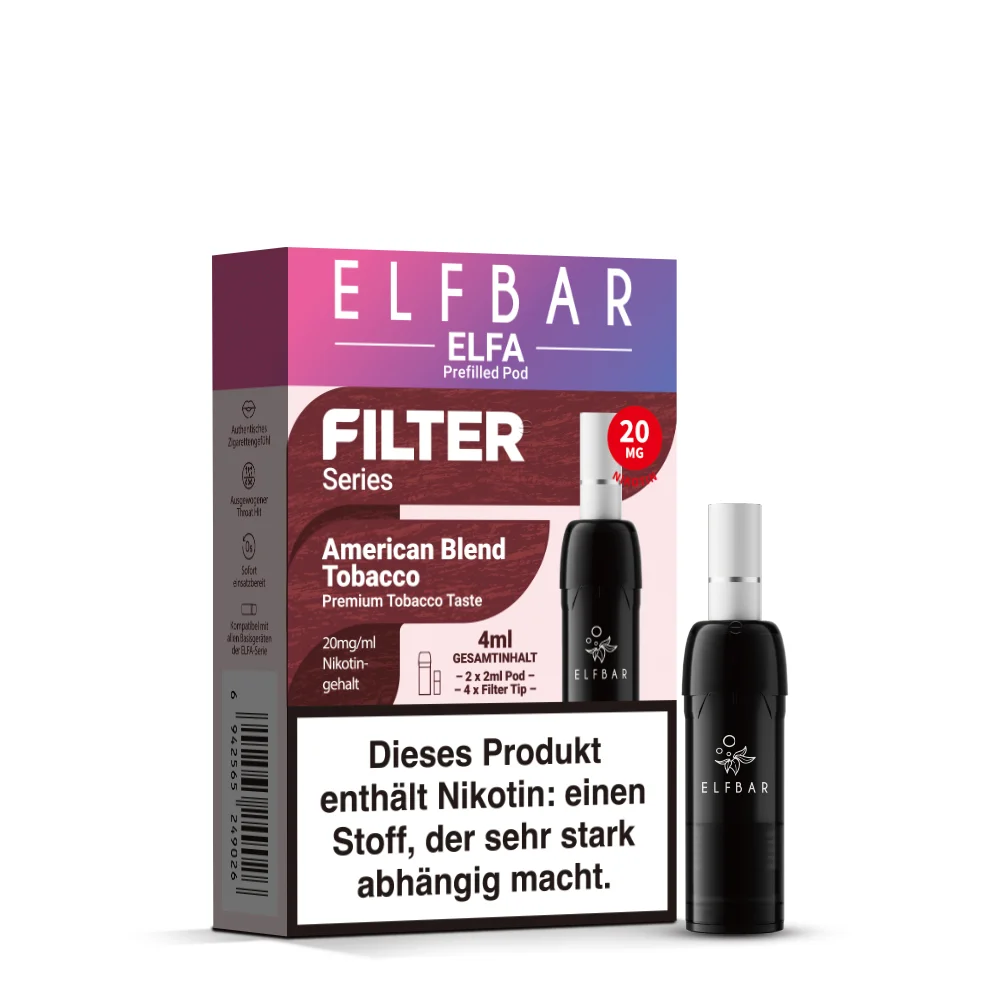 Elfa Filter Series American Blend Tobacco Prefilled Pod