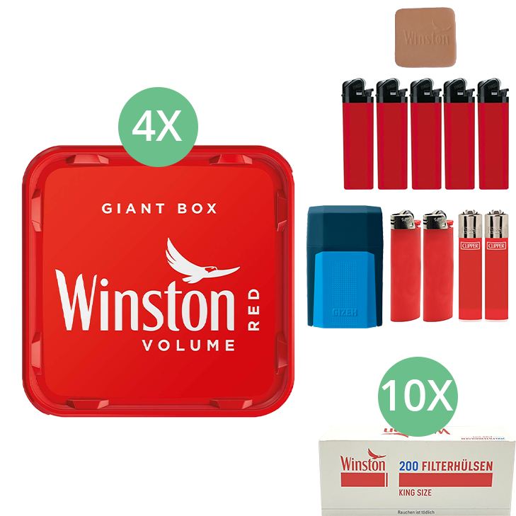 Winston Giant Box 4 x 205g mit 2000 King Size Filterhülsen