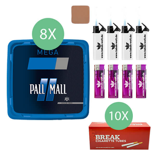 8 x pall mall blau eimer  mit  sturmfeuerzeugen