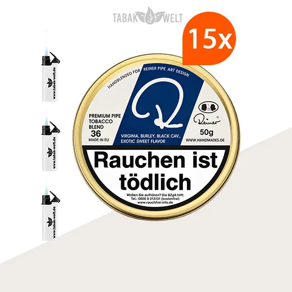 Reiner Blau klein Pfeifentabak 10x Dose mit Sturmfeuerzeugen