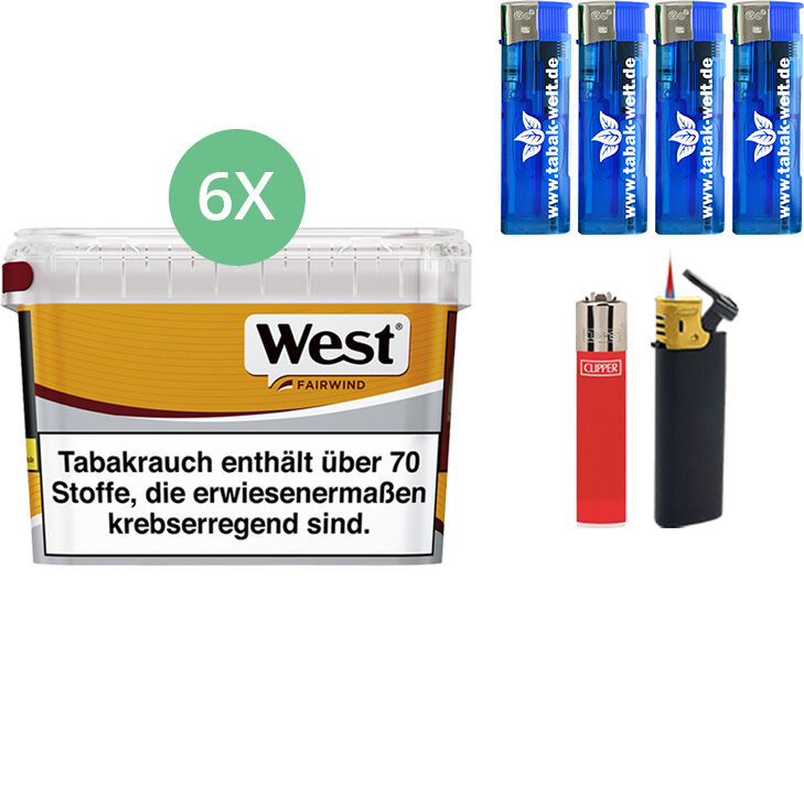 West Yellow Fairwind 6 x 133g mit Feuerzeugen