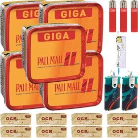 Pall Mall Allround Red 5 x Giga Box mit 2000 OCB Eco-Tübes Hülsen