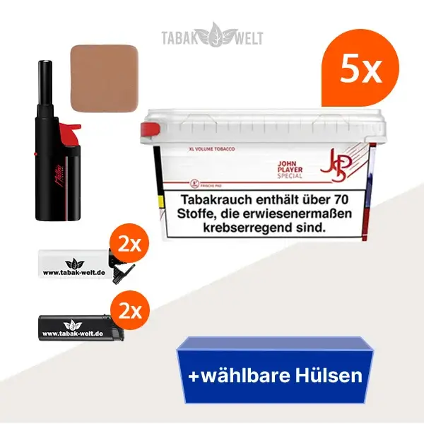 john-player-volumentabak-5x-mega-box-mit-waehlbaren-huelsen-und-tabakbefeuchter