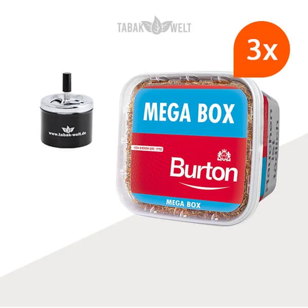 Burton Red Volumentabak 3x Mega Box mit Aschenbecher