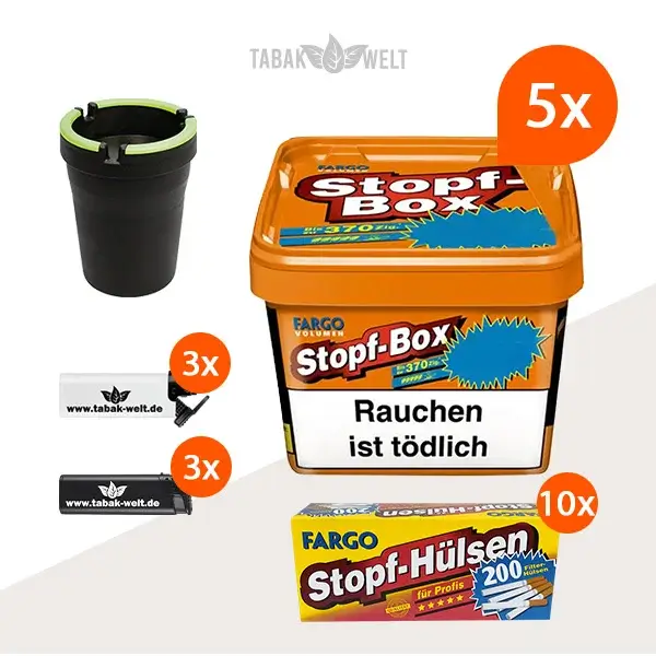fargo-orange-volumentabak-5x-stopf-box-mit-2000-stopf-huelsen