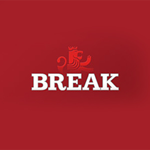 Das Break Logo auf rotem Hintergrund auf der Winston Tabak Seite