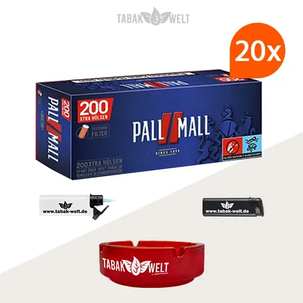 20x-pall-mall-red-xtra-filterhuelsen-200er-4000-stueck-mit-aschenbecher