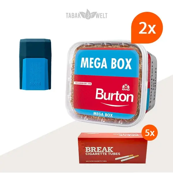 burton-red-volumentabak-2x-mega-box-mit-1000-huelsen-und-etui