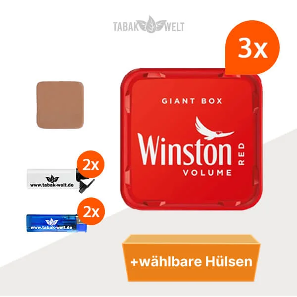 Winston Volumentabak 3 x Giant Box mit wählbaren Hülsen