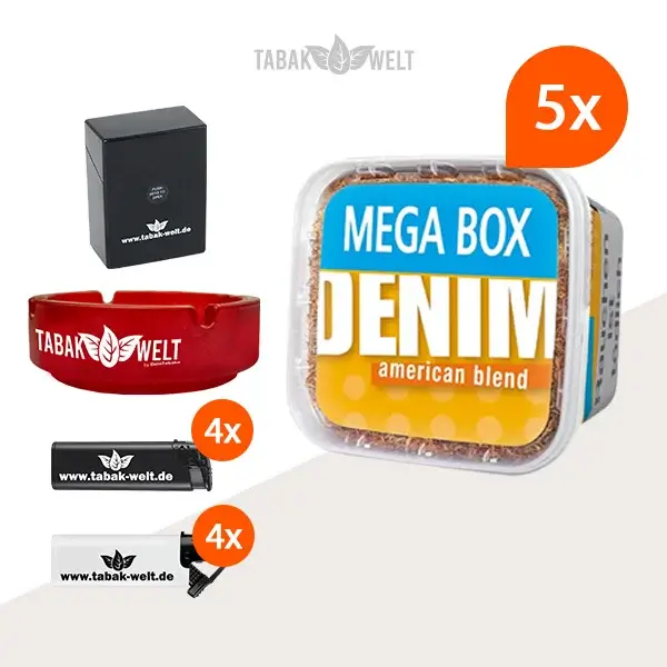 denim-volumentabak-5-x-mega-box-mit-glas-aschenbecher-und-etui