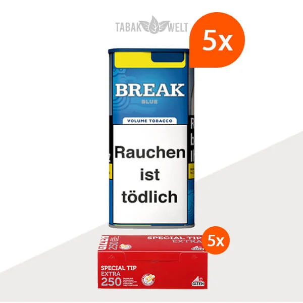 Break Blue Volumentabak 5x Dose mit 1000 Extra Filterhülsen