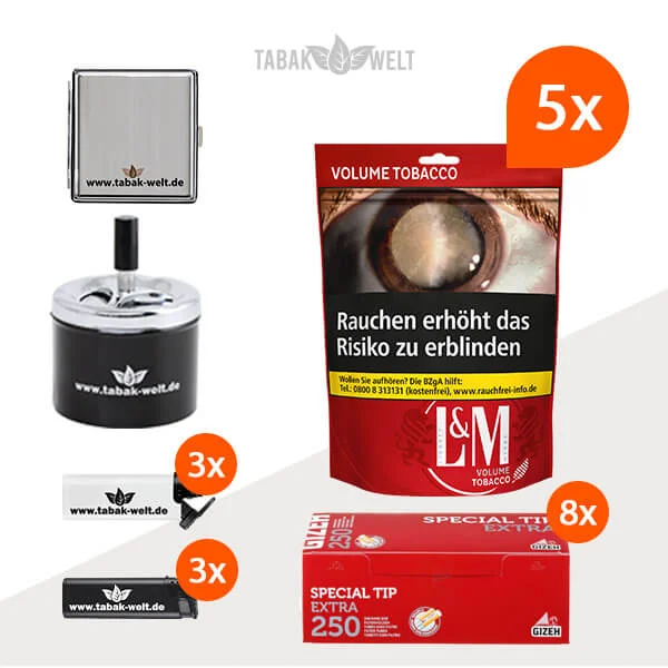 l-m-red-volumentabak-5x-beutel-mit-2000-special-tip-extra-filterhuelsen
