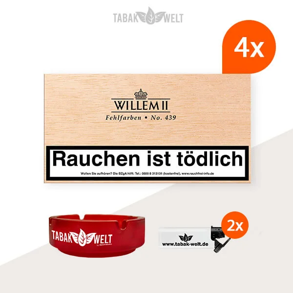Willem II Fehlfarben Zigarillos No. 439 Sumatra 4x Kiste