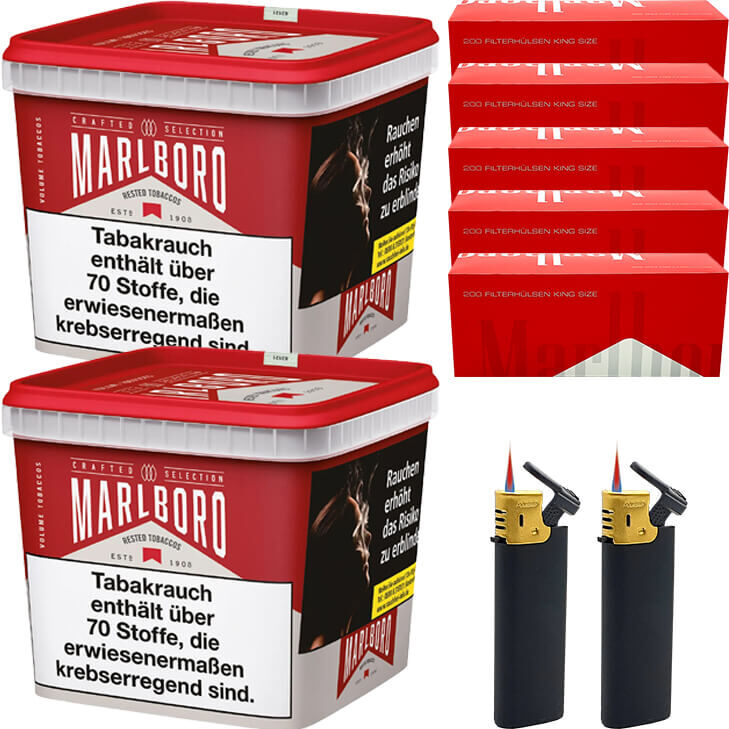 Marlboro Tabak Crafted Selection 2 x Mega Box mit 1000 King Size Hülsen