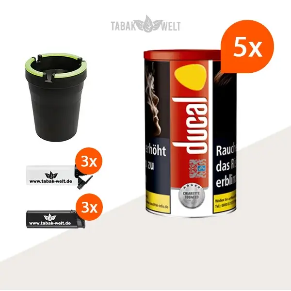 ducal-red-feinschnitt-tabak-5x-dose-mit-aschenbecher