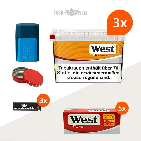 west-yellow-volumentabak-3x-mega-box-mit-1000-king-size-filterhuelsen-und-etui