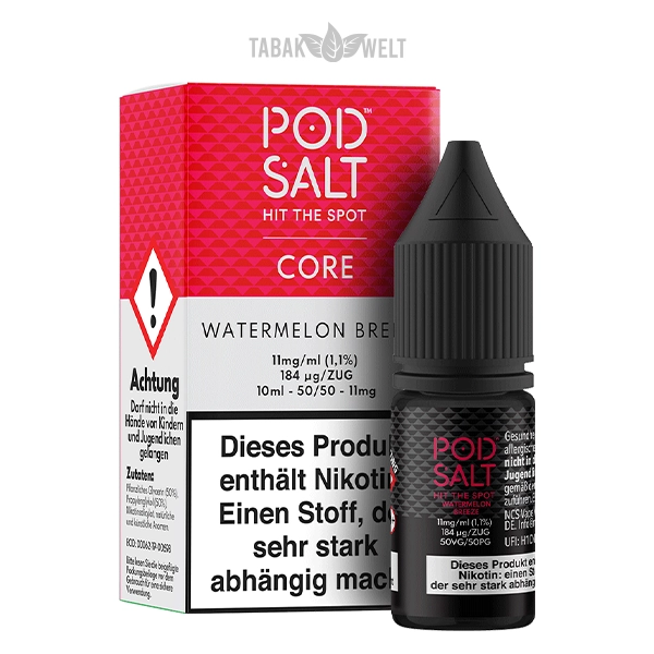 Pod Salt Core E-Liquid Watermelon Breeze 10 ml 11 mg/ml