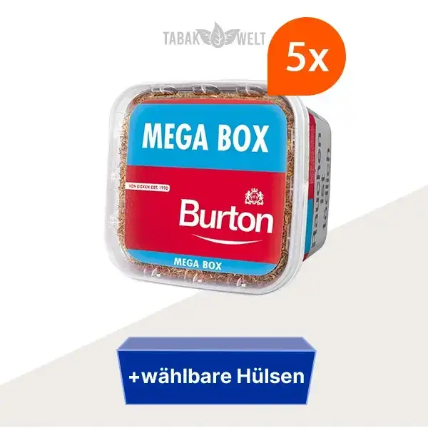 Burton Red Volumentabak 5x Mega Box mit wählbaren Hülsen 