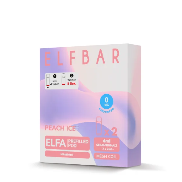 Elfbar Elfa Peach Ice 0mg Pod für E-Zigarette