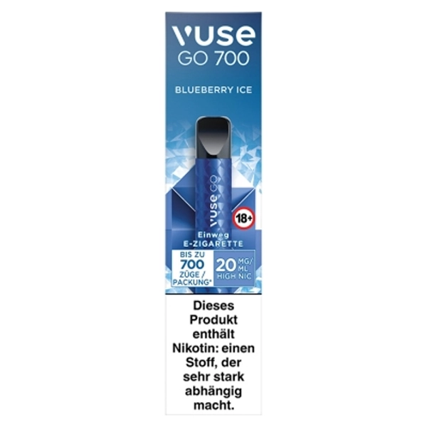 vuse ultra blueberry ice VUSE GO 1000 Blueberry Ice Zero – Einweg E-Zigarette mit 1000 Zügen main image 1