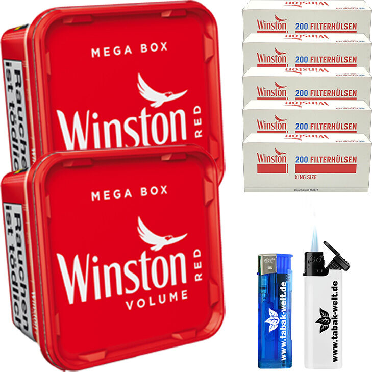 Winston Mega Box 2 x 140g mit 1000 King Size Hülsen