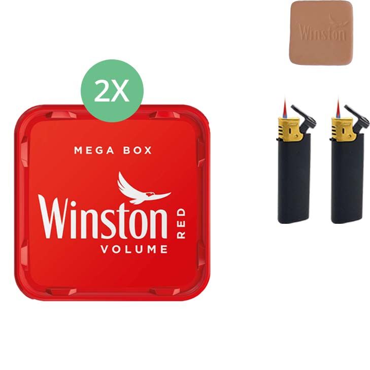 Winston Mega Box 2 x 140g mit Sturmfeuerzeugen