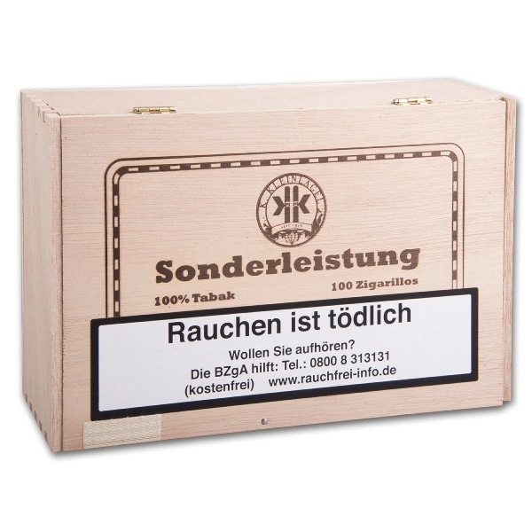 Sonderleistung Brasil Zigarillos Holzkiste mit Naturdeckblatt 100er