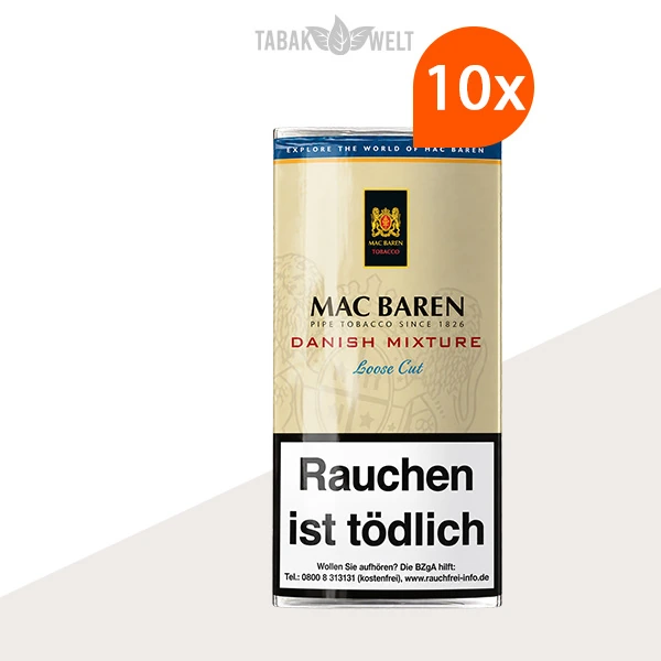 Mac Baren Danish Mixture Pfeifentabak 10er-Pouch-Set