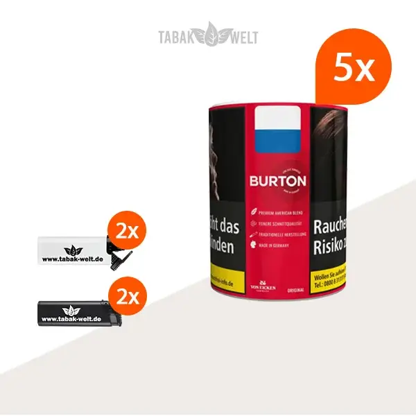 burton-original-feinschnitt-tabak-5x-dose-mit-sturmfeuerzeugen burton-original-feinschnitt-tabak-5x-dose-mit-sturmfeuerzeugen