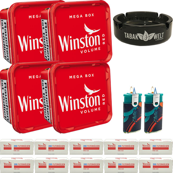 Winston Mega Box 4 x 135g mit 2000 King Size Hülsen