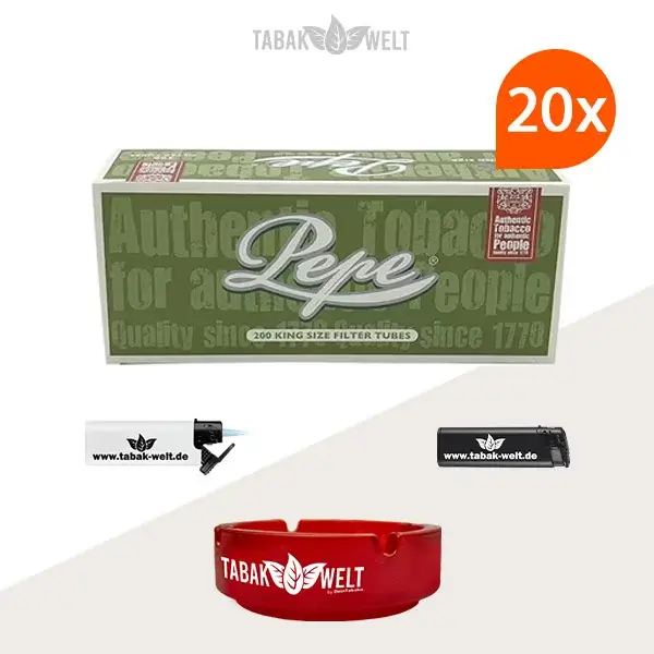 20x-pepe-filterhuelsen-king-size-200er-4000-stueck-mit-aschenbecher