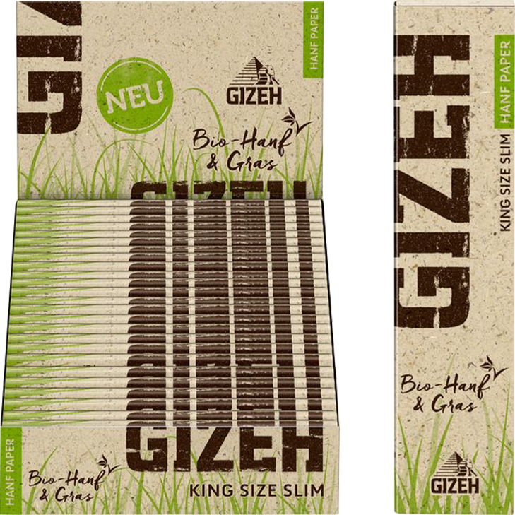 Gizeh Hanf & Gras King Size Slim 25 x 34 Blatt