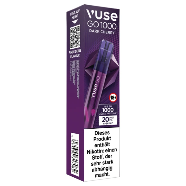 verdampfer e-zigarette testsieger VUSE Go 1000 Dark Cherry