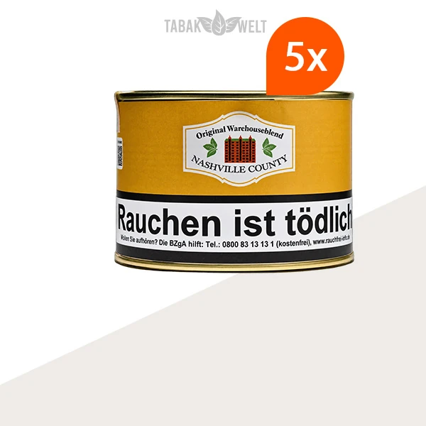 HU Tobacco Nashville County Pfeifentabak – 5 Dosen im Set