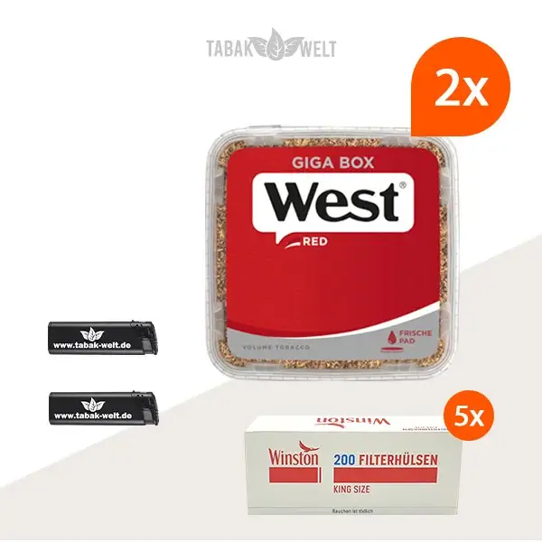 west-red-volumentabak-2x-giga-box-mit-1000-winston-huelsen