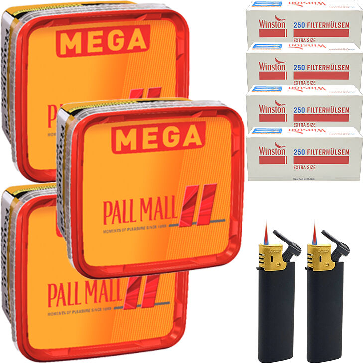 Pall Mall Allround Red 3 x 120g mit 1000 Extra Hülsen