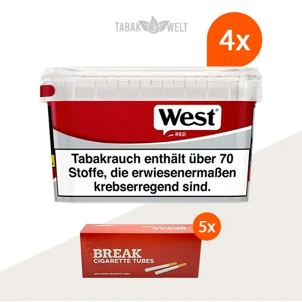 west-red-volumentabak-4x-mega-box-mit-1000-king-size-huelsen
