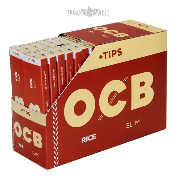 OCB Blättchen Rice Slim Tips Box 32 x 32 Blatt
