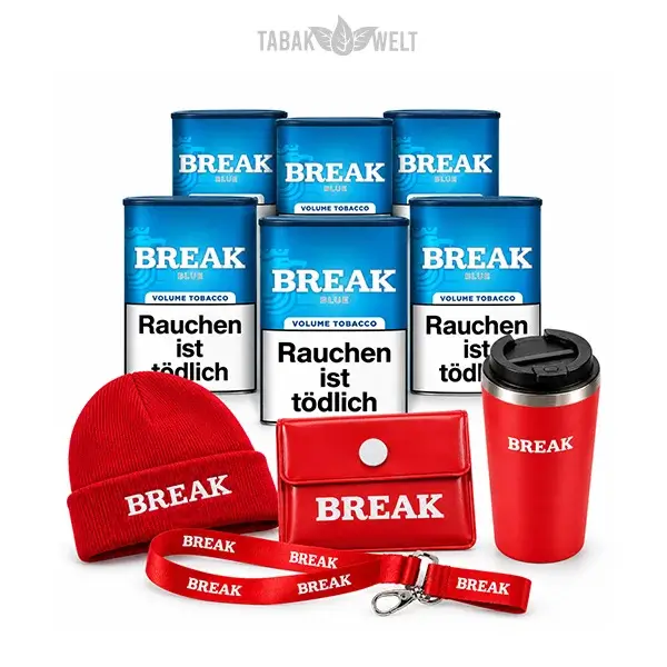 Break Blue Volumentabak XXL 6x Dose mit Mütze