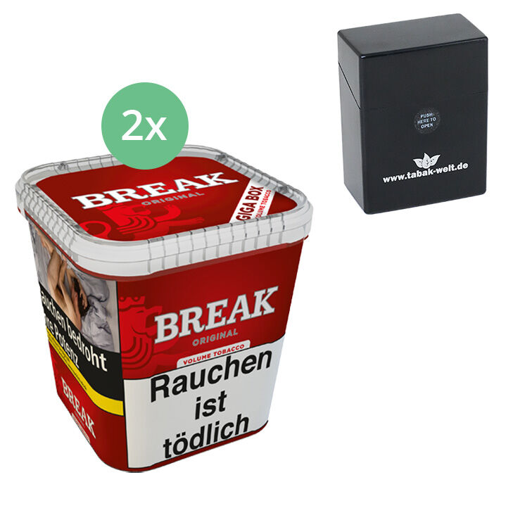 Break Original Tabak 2 x Giga Box mit Zigarettenbox 