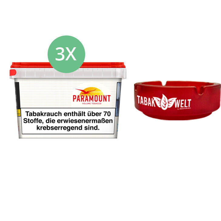 Paramount Tabak 3 x Mega Box mit Glasaschenbecher