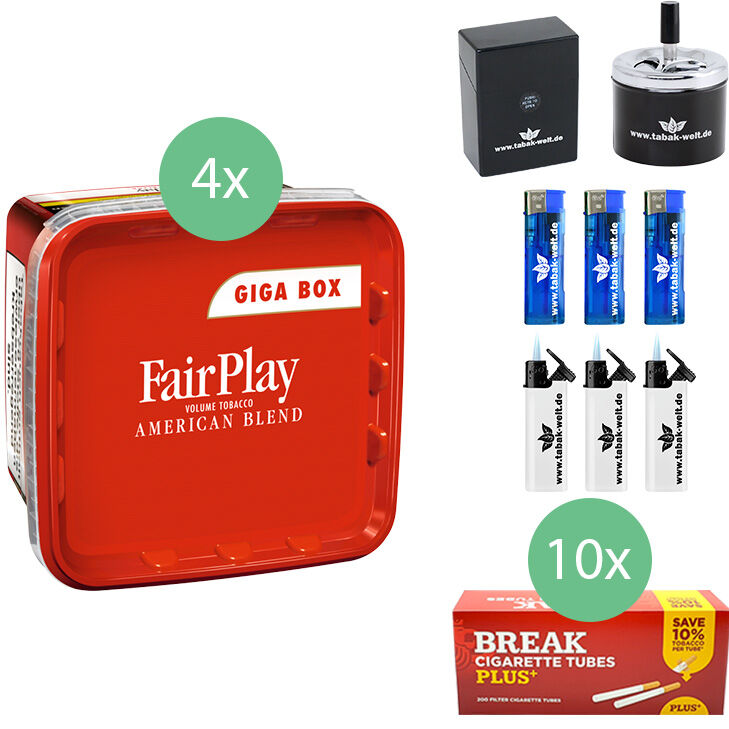 Fair Play Volumentabak 4 x Giga Box mit 2000 Plus Filterhülsen