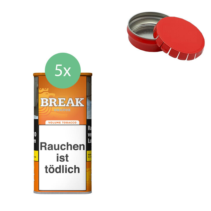 Break Orange 5 x 100g mit Aschenbecher 
