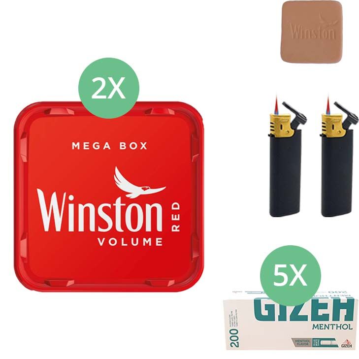 Winston Mega Box 2 x 135g mit 1000 Menthol Hülsen