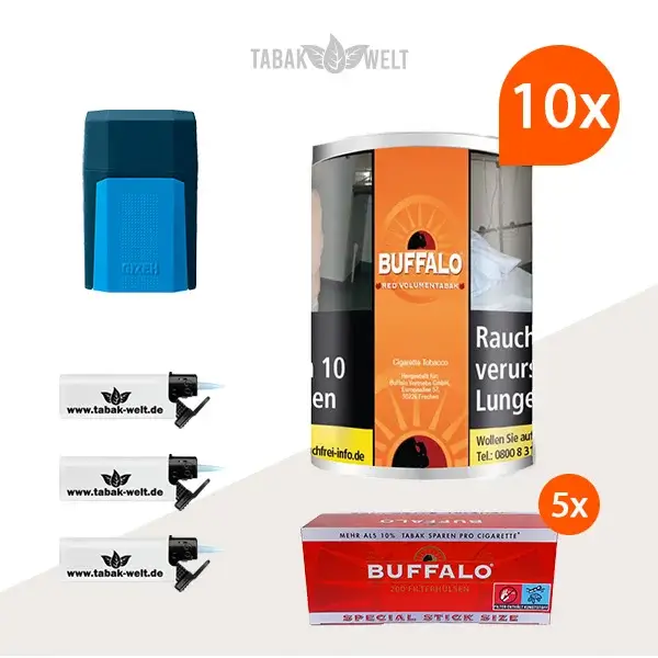buffalo-red-volumentabak-10x-dose-mit-1000-special-size-filterhuelsen-und-etui buffalo-red-volumentabak-10x-dose-mit-1000-special-size-filterhuelsen-und-etui