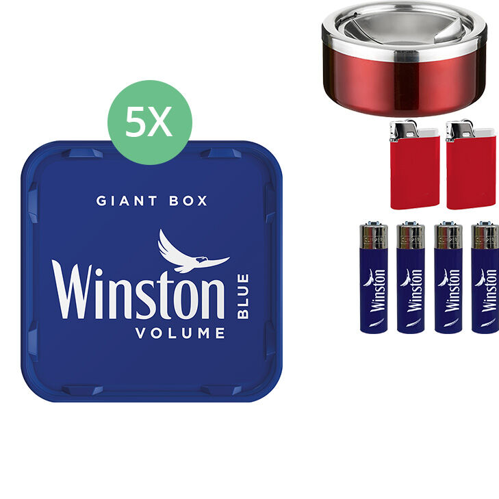 Winston Giant Box Blue 5 x 195g mit Aschenbecher