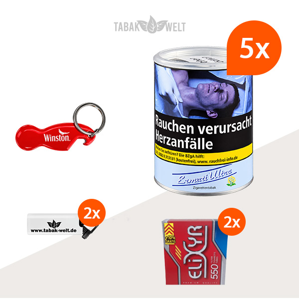 Ermuri Ultra Zigarettentabak 5 x Dose mit 1100 Hülsen