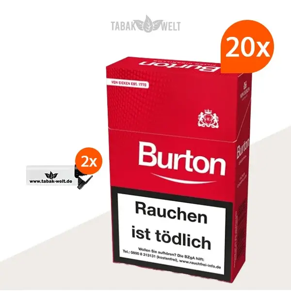 20X Burton Original Zigarillos mit Sturm Feuerzeuge