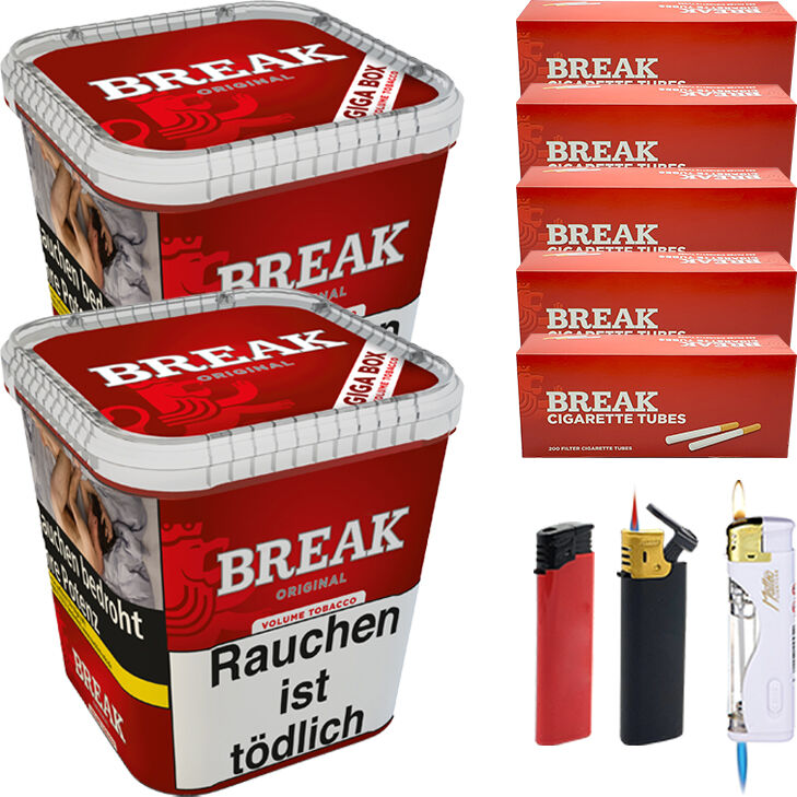 Break Original Tabak 2 x Giga Box mit 1000 Hülsen
